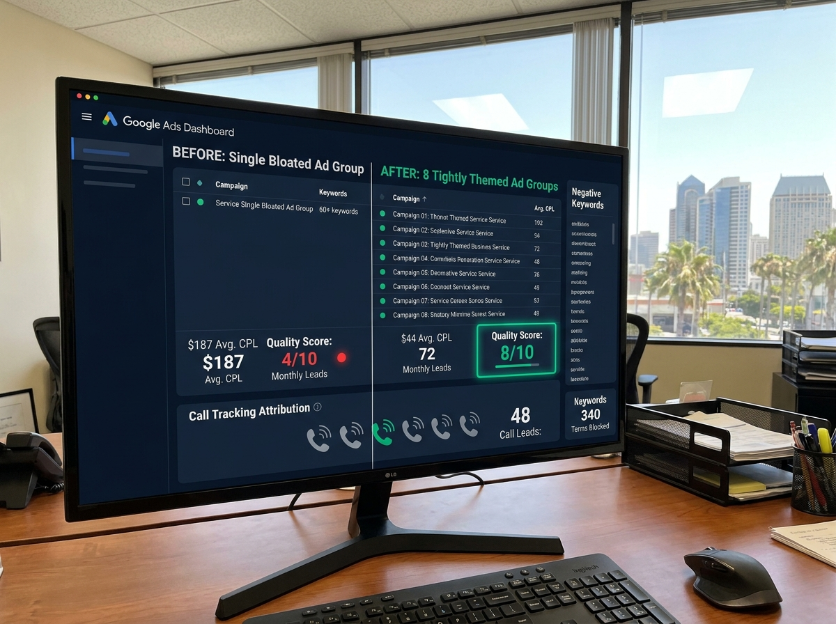 San Diego Plumbing Company — 4.2x More Leads, Same Budget